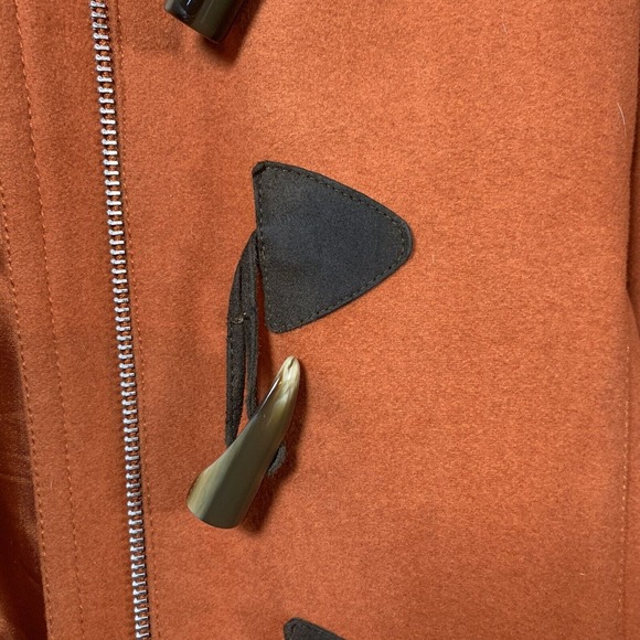 Gap Vintage Women's Wool Blend Lined Pea Coat Burnt ORANGE - Size XS - Picture 3 of 11